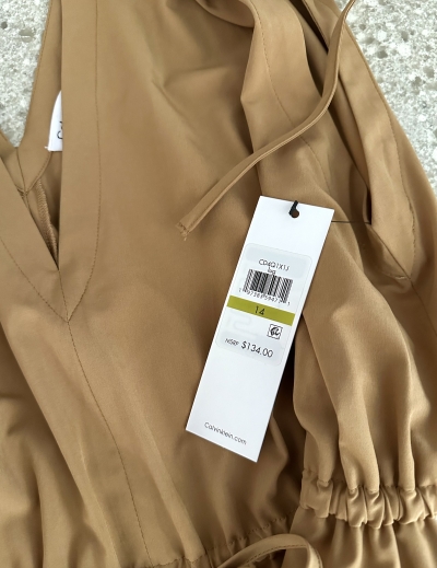 Бежевое макси платье Calvin Klein M, XXL — миниатюра фото