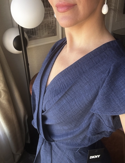 Синее платье миди DKNY S-M(44), М — миниатюра фото