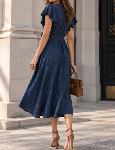Синее платье миди DKNY S-M(44), М — миниатюра фото