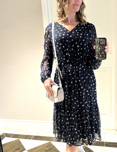 Платье в горошек DKNY XXL, 3XL — миниатюра фото