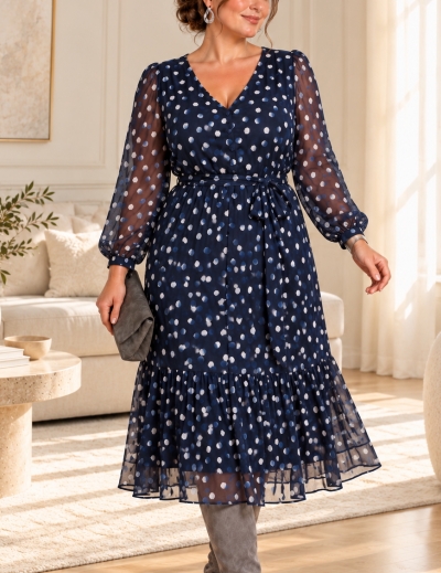 Платье в горошек DKNY XXL, 3XL