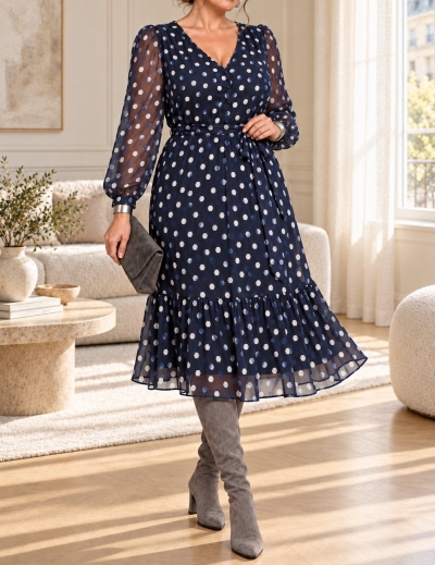 Платье в горошек DKNY XXL, 3XL